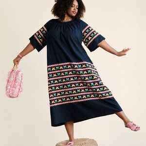 Frances Valentine Butterfly Embroidered MidiDress Size 18